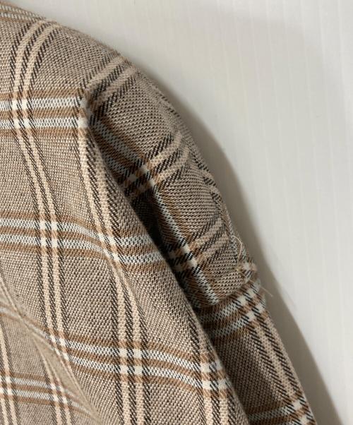 pinue（ピヌエ）pinue (ピヌエ) チェックジャケット ブラウン サイズ:Freeの古着・服飾アイテム