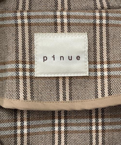 pinue（ピヌエ）pinue (ピヌエ) チェックジャケット ブラウン サイズ:Freeの古着・服飾アイテム