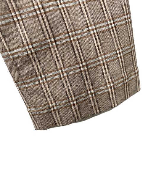 pinue（ピヌエ）pinue (ピヌエ) チェックジャケット ブラウン サイズ:Freeの古着・服飾アイテム