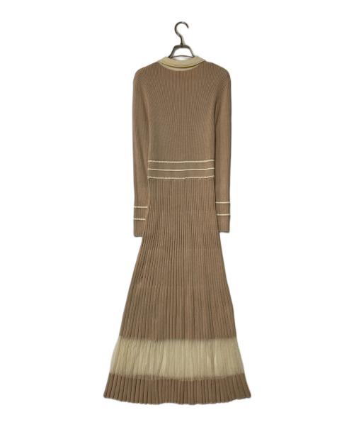 pinue（ピヌエ）pinue (ピヌエ) ニットワンピース ベージュ サイズ:FREEの古着・服飾アイテム