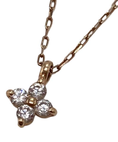 4℃（ヨンドシー）4℃ (ヨンドシー) K10 ピンクゴールドフラワーモチーフ ネックレス ゴールドの古着・服飾アイテム