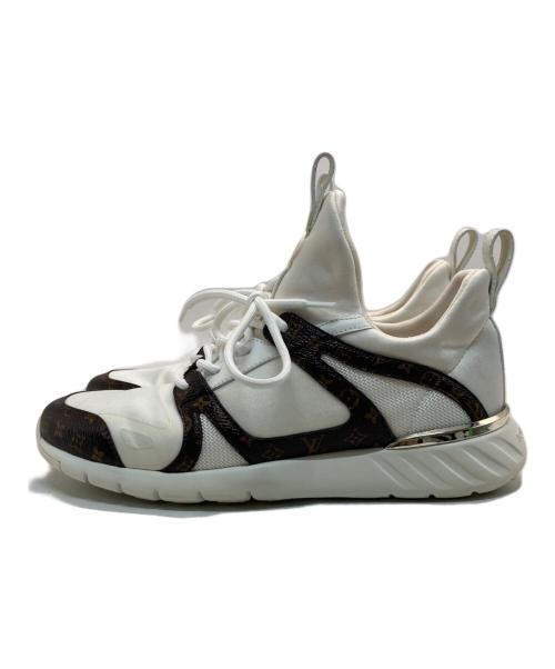 LOUIS VUITTON（ルイ ヴィトン）LOUIS VUITTON (ルイ ヴィトン) アフターゲームライン スニーカー ホワイト×ブラウン サイズ:37の古着・服飾アイテム