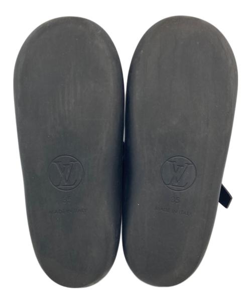 LOUIS VUITTON（ルイ ヴィトン）LOUIS VUITTON (ルイ ヴィトン) サンバスライン ラバー サンダル ブラック×ブラウン サイズ:35の古着・服飾アイテム