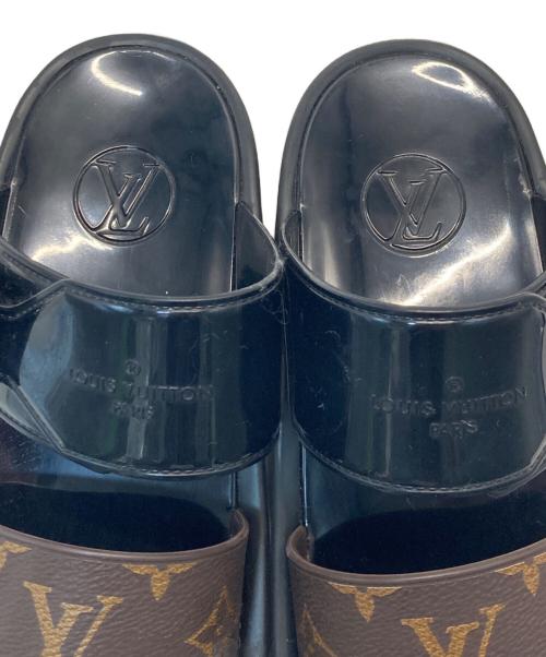LOUIS VUITTON（ルイ ヴィトン）LOUIS VUITTON (ルイ ヴィトン) サンバスライン ラバー サンダル ブラック×ブラウン サイズ:35の古着・服飾アイテム