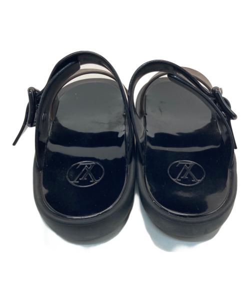 LOUIS VUITTON（ルイ ヴィトン）LOUIS VUITTON (ルイ ヴィトン) サンバスライン ラバー サンダル ブラック×ブラウン サイズ:35の古着・服飾アイテム