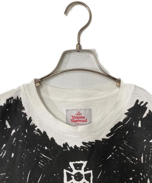 Vivienne Westwood man（ヴィヴィアン ウェストウッド マン）Vivienne Westwood man (ヴィヴィアン ウェストウッド マン) オーブプリントTシャツ ホワイト×ブラック サイズ:SIZE 46の古着・服飾アイテム