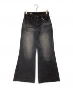 Lui'sルイス）の古着「SURJENT スタッズワイドストレートデニムパンツ」｜ブラック