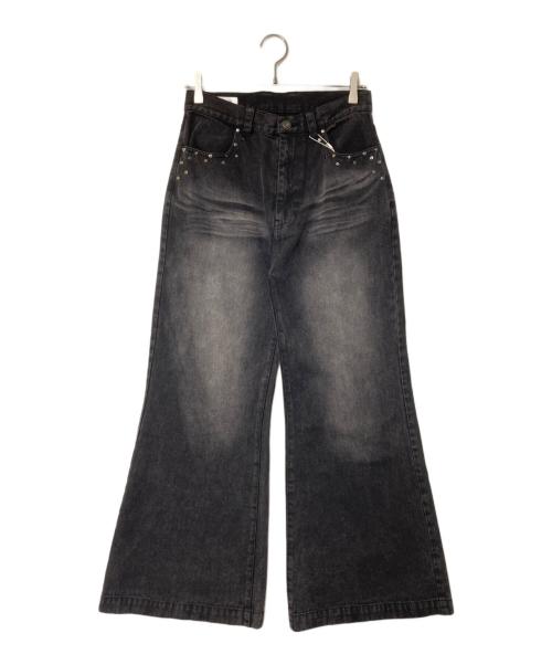 Lui's（ルイス）Lui's (ルイス) SURJENT スタッズワイドストレートデニムパンツ ブラック サイズ:1(下記採寸参照)の古着・服飾アイテム