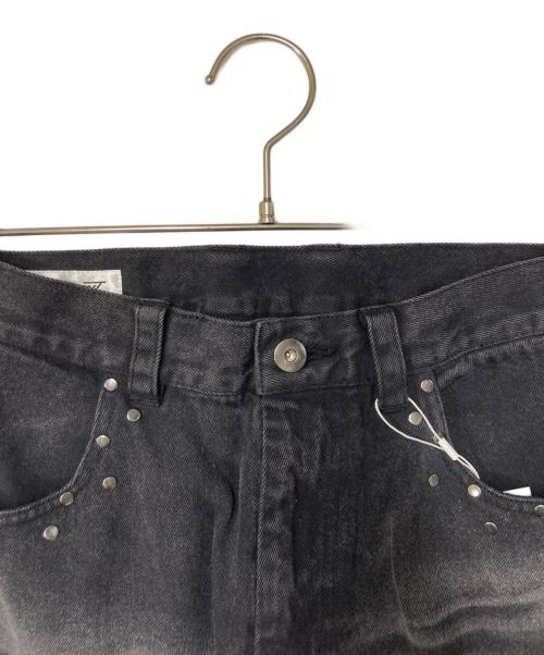 Lui's（ルイス）Lui's (ルイス) SURJENT スタッズワイドストレートデニムパンツ ブラック サイズ:1(下記採寸参照)の古着・服飾アイテム