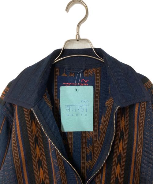 KARDO（カルド）KARDO (カルド) Leroyボックスフィット2WAYジップジャケット ネイビー×ブラウン サイズ:Mの古着・服飾アイテム