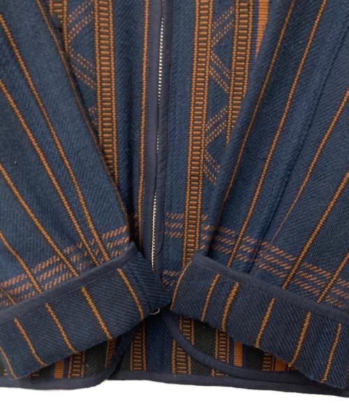 KARDO（カルド）KARDO (カルド) Leroyボックスフィット2WAYジップジャケット ネイビー×ブラウン サイズ:Mの古着・服飾アイテム