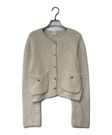 Spick and Span（スピック＆スパン）の古着「ツィードニットカーディガン」｜アイボリー