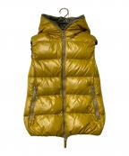 DUVETICAデュベティカ）の古着「FEBE フーデッドダウンベスト」｜イエロー×オリーブ