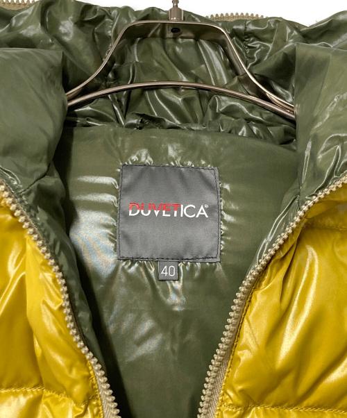 DUVETICA（デュベティカ）DUVETICA (デュベティカ) FEBE フーデッドダウンベスト イエロー×オリーブ サイズ:40の古着・服飾アイテム