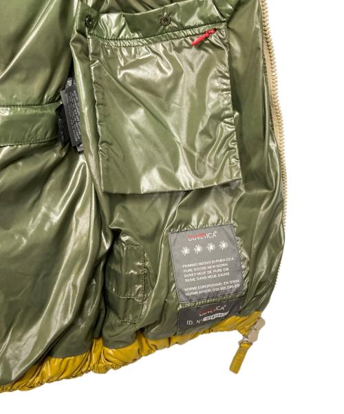 DUVETICA（デュベティカ）DUVETICA (デュベティカ) FEBE フーデッドダウンベスト イエロー×オリーブ サイズ:40の古着・服飾アイテム