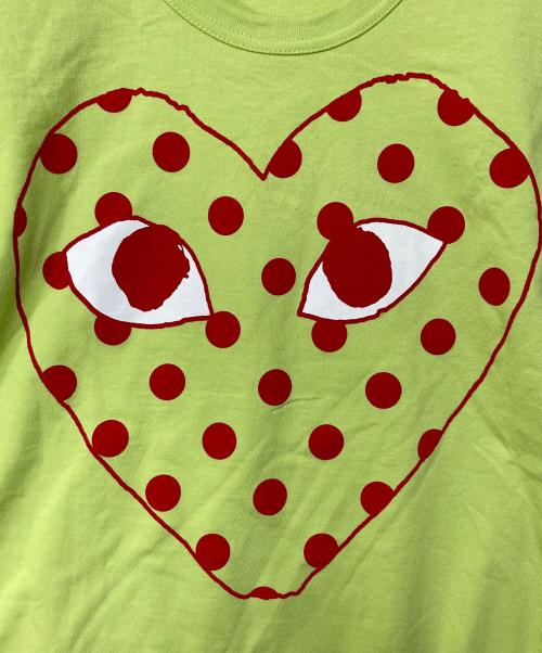 PLAY COMME des GARCONS（プレイコムデギャルソン）PLAY COMME des GARCONS (プレイコムデギャルソン) Heart T-Shirt 黄緑 サイズ:Lの古着・服飾アイテム