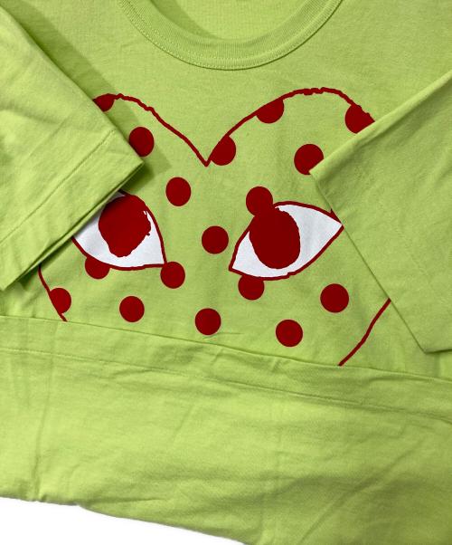 PLAY COMME des GARCONS（プレイコムデギャルソン）PLAY COMME des GARCONS (プレイコムデギャルソン) Heart T-Shirt 黄緑 サイズ:Lの古着・服飾アイテム