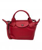 LONGCHAMPロンシャン）の古着「LE PLIAGE CUIR 2WAY ミニバッグ」｜レッド
