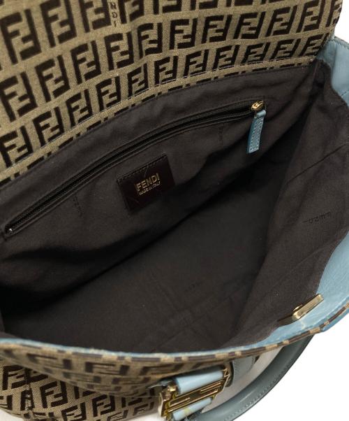 FENDI（フェンディ）FENDI (フェンディ) ズッキーノ 2WAYバッグ ベージュ×ブラウン×ブルーの古着・服飾アイテム