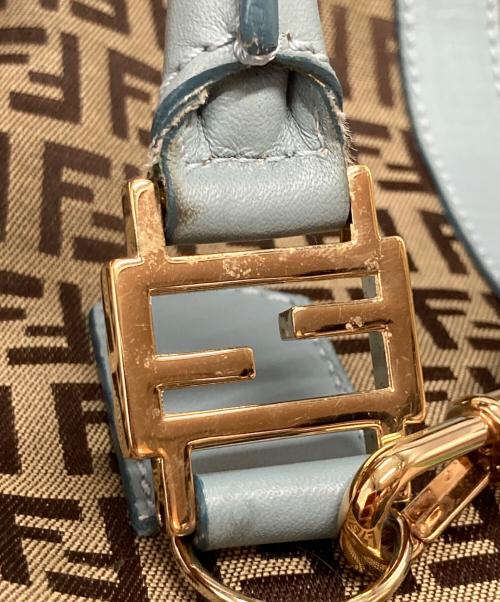 FENDI（フェンディ）FENDI (フェンディ) ズッキーノ 2WAYバッグ ベージュ×ブラウン×ブルーの古着・服飾アイテム