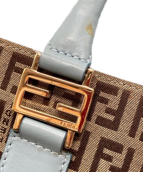 FENDI（フェンディ）FENDI (フェンディ) ズッキーノ 2WAYバッグ ベージュ×ブラウン×ブルーの古着・服飾アイテム