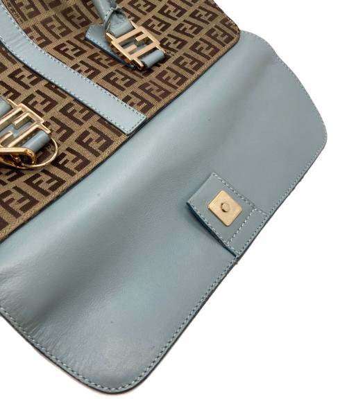 FENDI（フェンディ）FENDI (フェンディ) ズッキーノ 2WAYバッグ ベージュ×ブラウン×ブルーの古着・服飾アイテム