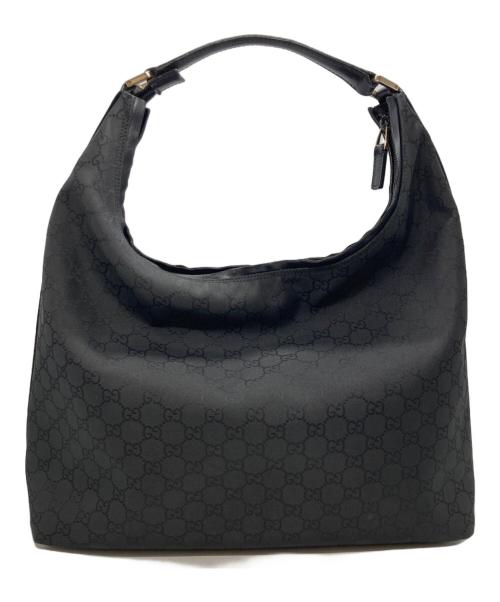 GUCCI（グッチ）GUCCI (グッチ) GG柄 ホーボー ワンショルダーバッグ ブラックの古着・服飾アイテム