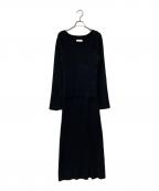 Ameriアメリ）の古着「AMERICAN SLEEVE LAYERED KNIT DRESS」｜ブラック