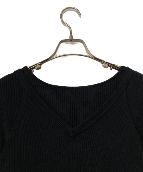 Ameri（アメリ）Ameri (アメリ) AMERICAN SLEEVE LAYERED KNIT DRESS ブラック サイズ:Ｍの古着・服飾アイテム