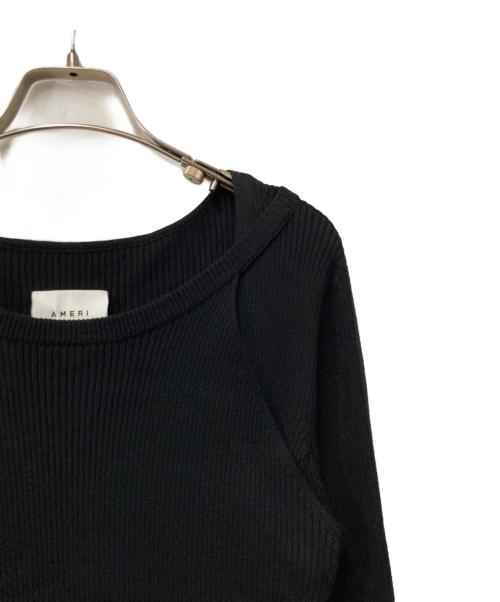 Ameri（アメリ）Ameri (アメリ) AMERICAN SLEEVE LAYERED KNIT DRESS ブラック サイズ:Ｍの古着・服飾アイテム
