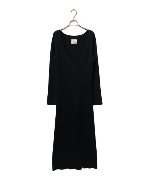 Ameri（アメリ）Ameri (アメリ) AMERICAN SLEEVE LAYERED KNIT DRESS ブラック サイズ:Ｍの古着・服飾アイテム
