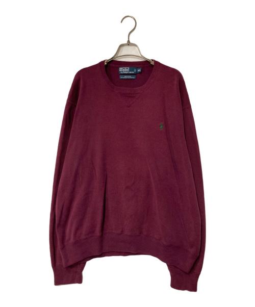 POLO RALPH LAUREN（ポロ・ラルフローレン）POLO RALPH LAUREN (ポロ・ラルフローレン) ポニー刺繍 クルーネックスウェット ボルドー サイズ:XXLの古着・服飾アイテム