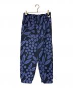 SOU・SOUソウソウ）の古着「裏ボア 南天竹柄 パンツ」｜ネイビー