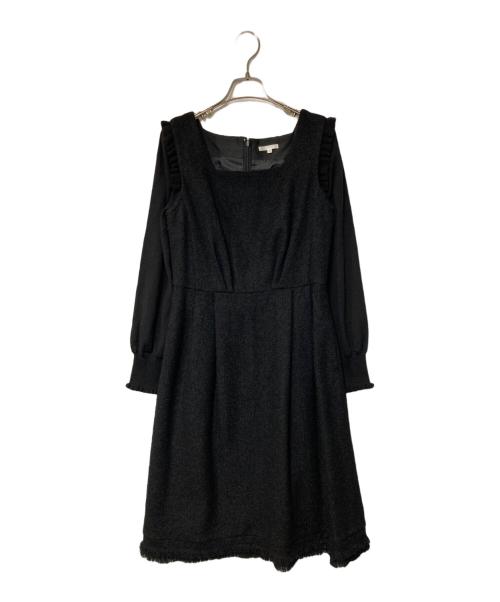 TO BE CHIC（トゥービーシック）TO BE CHIC (トゥービーシック) ニット切替ワンピース ブラック サイズ:40の古着・服飾アイテム