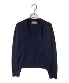 MARGARET HOWELL（マーガレットハウエル）の古着「ボウタイニット」｜ネイビー