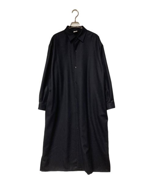 THE LIBRARY（ザ ライブラリー）THE LIBRARY (ザ ライブラリー) ウールシャツワンピース ネイビー サイズ:Fの古着・服飾アイテム