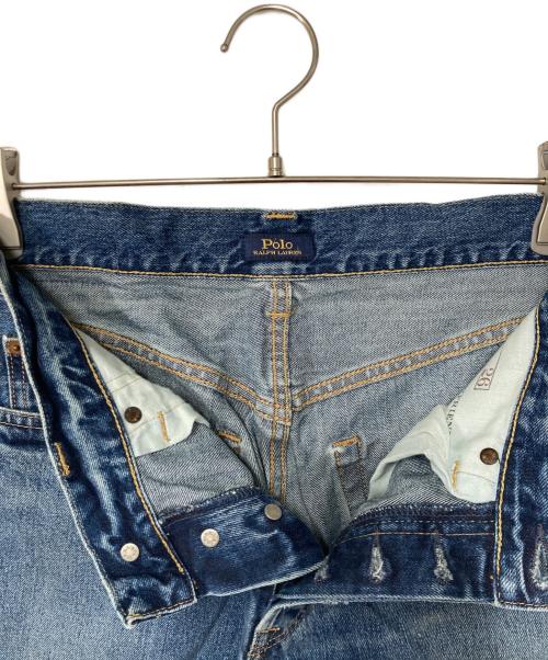 POLO RALPH LAUREN（ポロ・ラルフローレン）POLO RALPH LAUREN (ポロ・ラルフローレン) カットオフデニムパンツ インディゴ サイズ:26(採寸参照)の古着・服飾アイテム