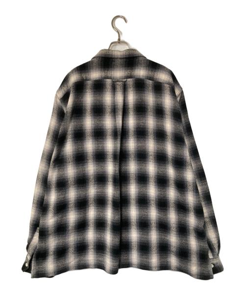 COTTON PAN（コットンパン）COTTON PAN (コットンパン) VENIS NEL L/S チェックオープンカラーシャツ ブラック×ホワイト サイズ:3の古着・服飾アイテム