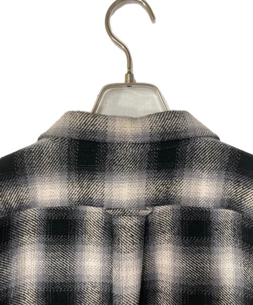 COTTON PAN（コットンパン）COTTON PAN (コットンパン) VENIS NEL L/S チェックオープンカラーシャツ ブラック×ホワイト サイズ:3の古着・服飾アイテム