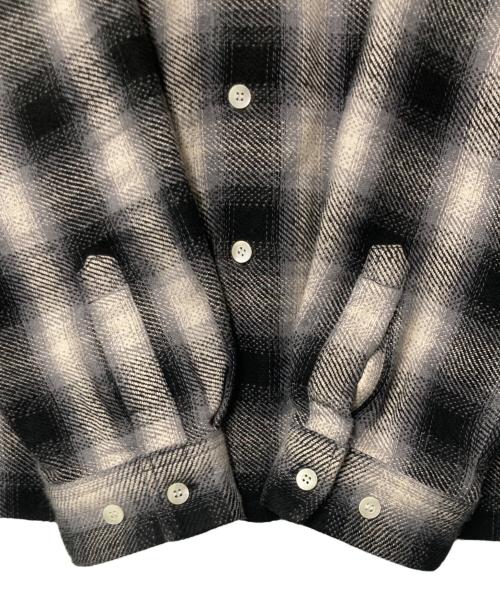 COTTON PAN（コットンパン）COTTON PAN (コットンパン) VENIS NEL L/S チェックオープンカラーシャツ ブラック×ホワイト サイズ:3の古着・服飾アイテム
