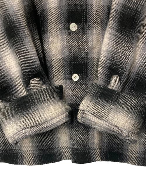 COTTON PAN（コットンパン）COTTON PAN (コットンパン) VENIS NEL L/S チェックオープンカラーシャツ ブラック×ホワイト サイズ:3の古着・服飾アイテム