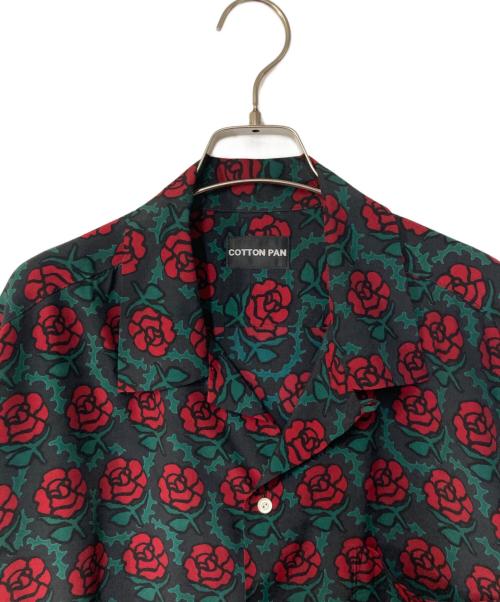 COTTON PAN（コットンパン）COTTON PAN (コットンパン) 情熱の /長袖レーヨンシャツ ブラック×レッド サイズ:3の古着・服飾アイテム