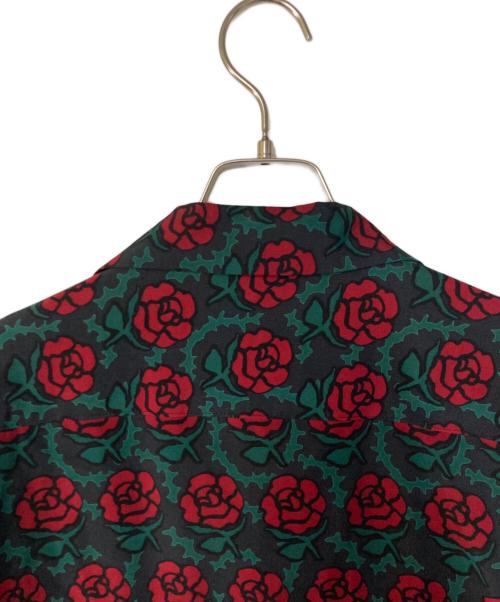 COTTON PAN（コットンパン）COTTON PAN (コットンパン) 情熱の /長袖レーヨンシャツ ブラック×レッド サイズ:3の古着・服飾アイテム