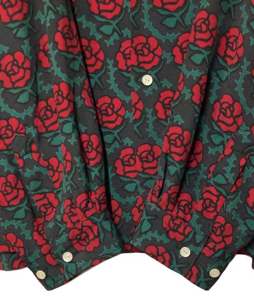 COTTON PAN（コットンパン）COTTON PAN (コットンパン) 情熱の /長袖レーヨンシャツ ブラック×レッド サイズ:3の古着・服飾アイテム