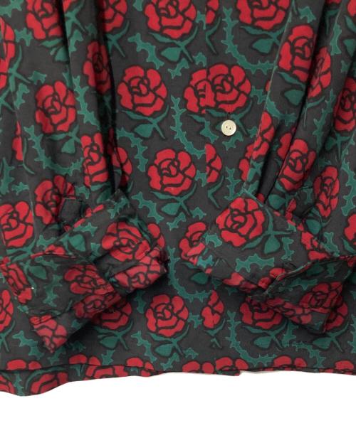 COTTON PAN（コットンパン）COTTON PAN (コットンパン) 情熱の /長袖レーヨンシャツ ブラック×レッド サイズ:3の古着・服飾アイテム