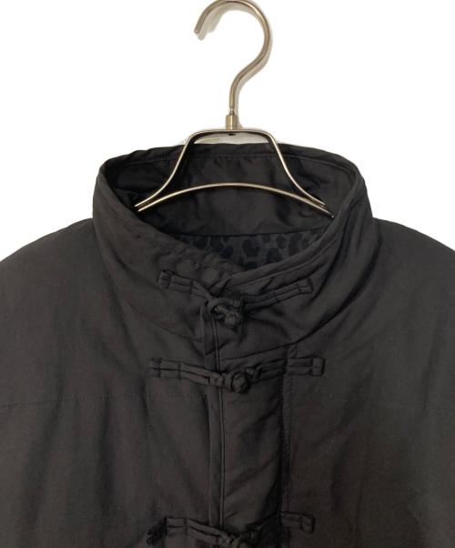 COTTON PAN（コットンパン）COTTON PAN (コットンパン) Leeex 裏地レオパード 中綿チャイナデザインジャケット ブラック (チャコールグレー系) サイズ:3の古着・服飾アイテム