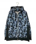 COTTON PANコットンパン）の古着「CityCamoZipParka」｜ブルー×ブラック