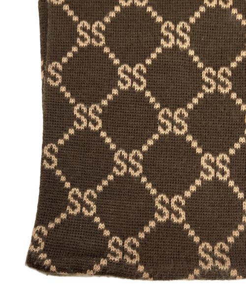 stussy（ステューシー）stussy (ステューシー) 90's モノグラムマフラー ブラウンの古着・服飾アイテム