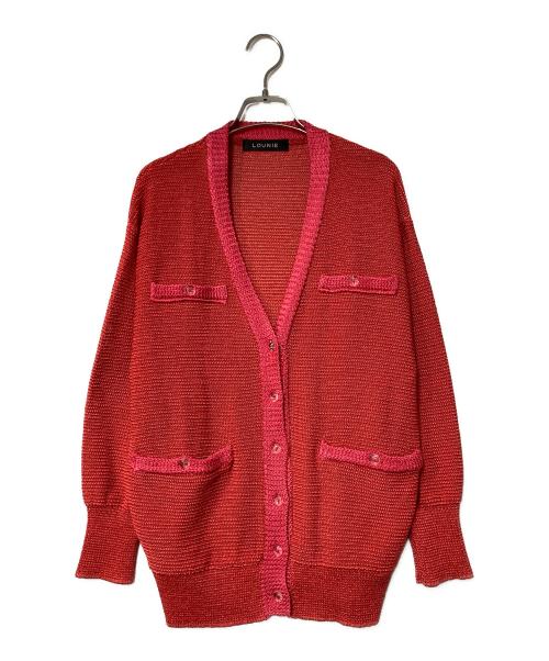LOUNIE（ルーニー）LOUNIE (ルーニー) ボタンアクセントカーディガン レッド サイズ:Fの古着・服飾アイテム