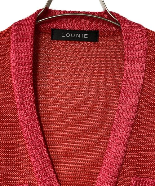 LOUNIE（ルーニー）LOUNIE (ルーニー) ボタンアクセントカーディガン レッド サイズ:Fの古着・服飾アイテム